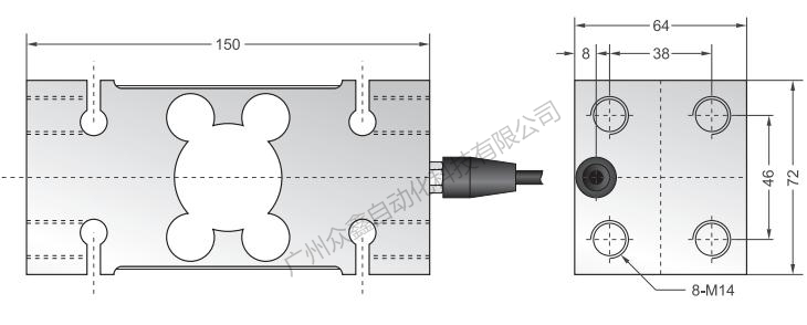 美國(guó)傳力 FSSV-1000kg稱重傳感器產(chǎn)品尺寸