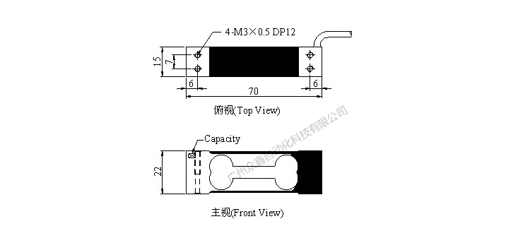 臺(tái)灣mavin NA6-1kg稱重傳感器產(chǎn)品尺寸